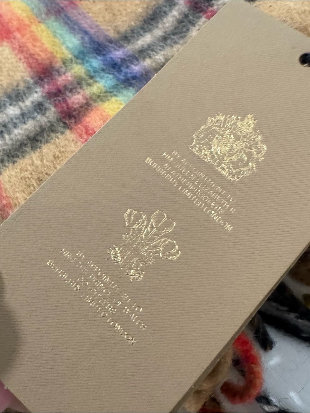 Burberry NWT Rainbow Check 100% Cashmere Scarf Made in Scotland MSRP $500+ - Picture 4 of 10